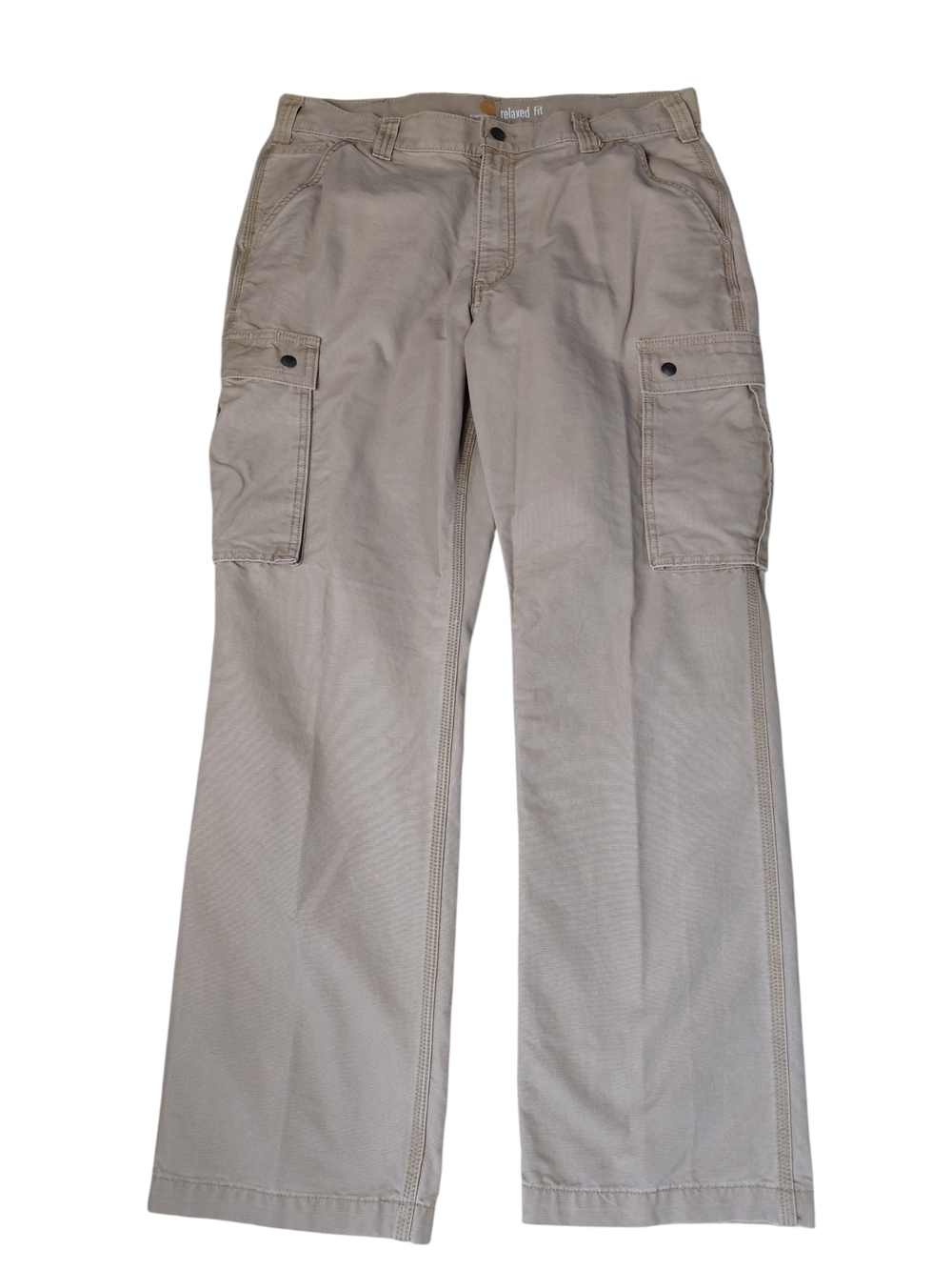 Carhartt Carpenter Pants Mens 36 x 32 Khaki Workwear Relaxed Fit Straight Leg